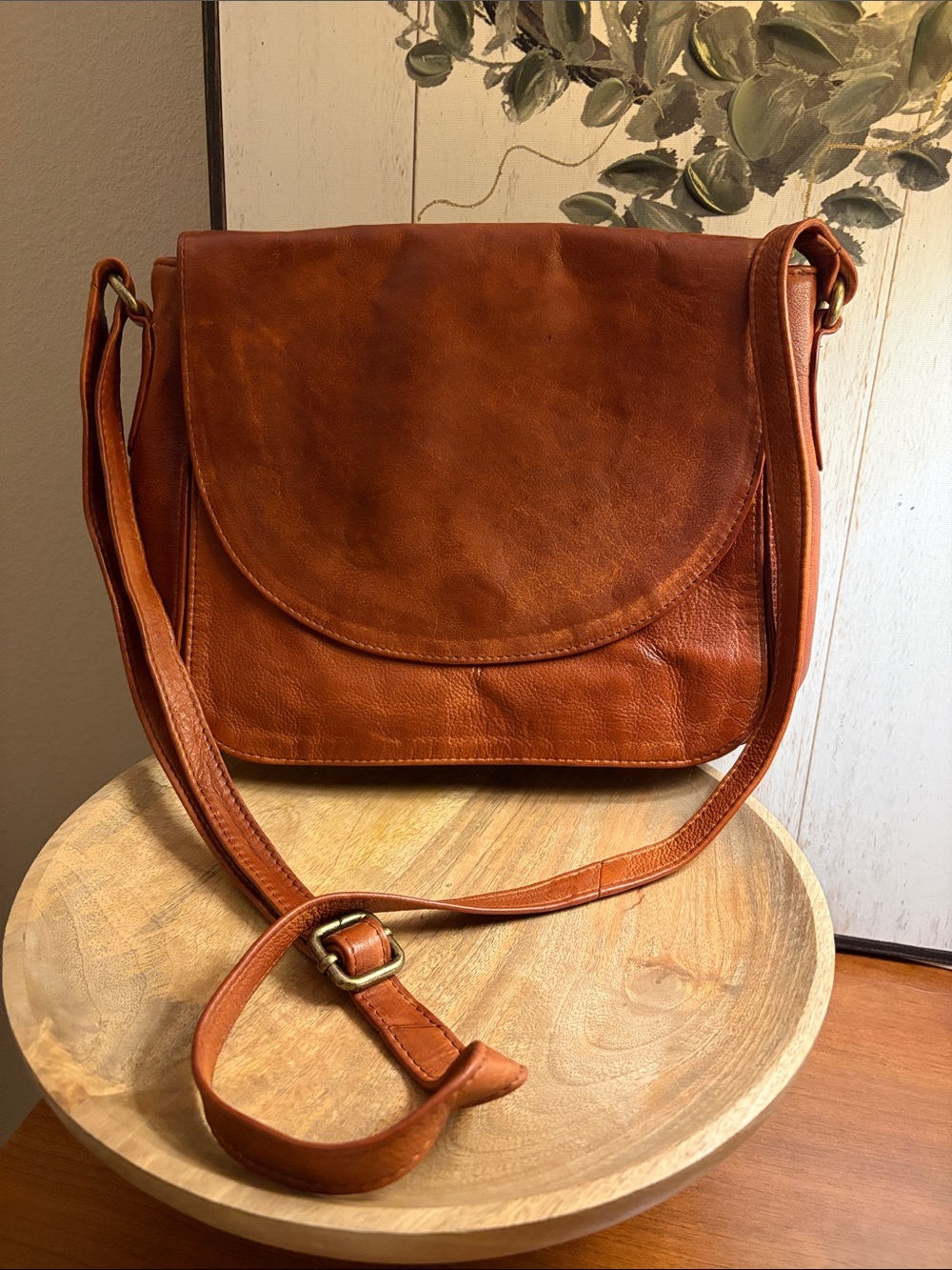 Genuine leather saddlebag crossbody/shoulder bag. By Ozora- Ella adjustable 26”